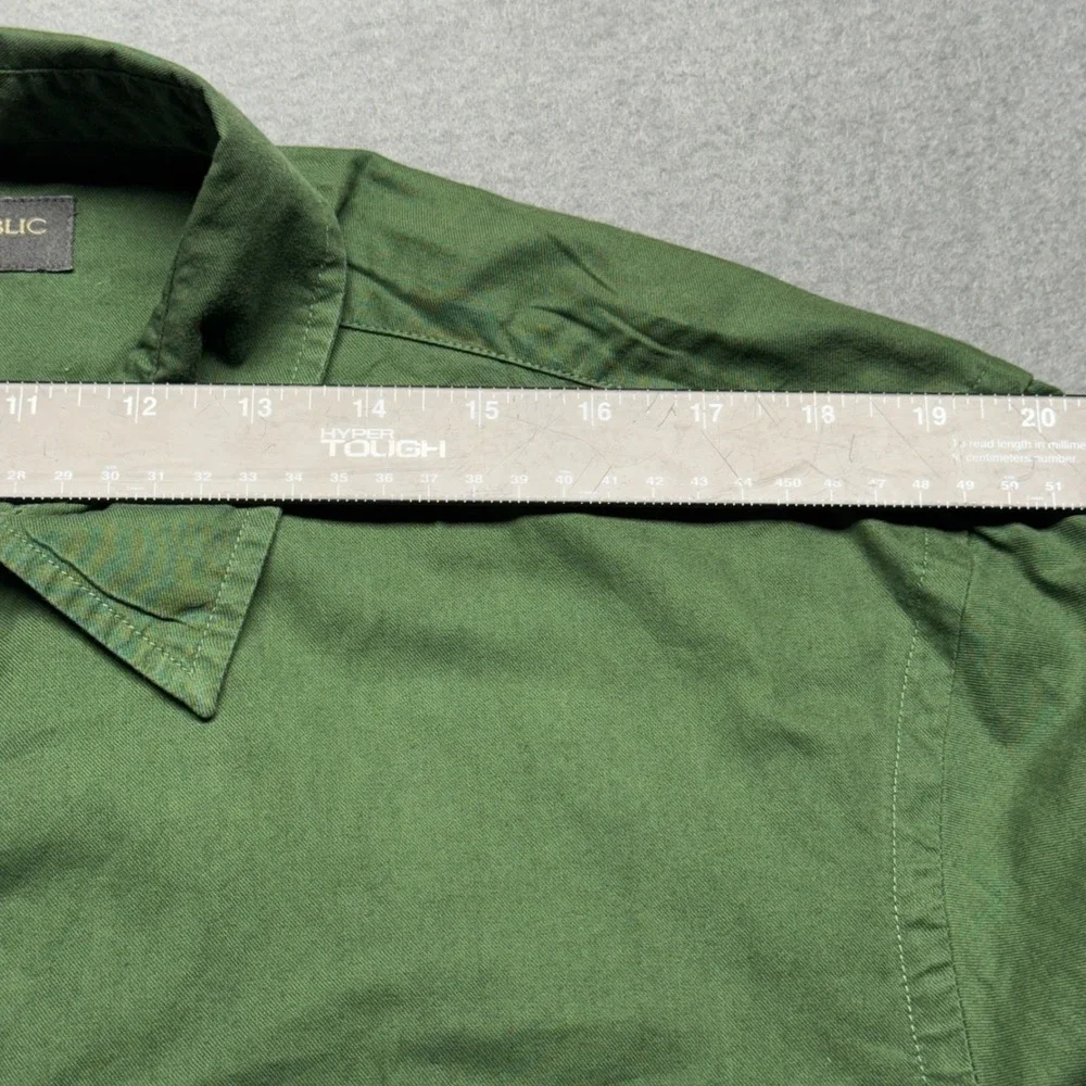 Banana Republic Mens Large Green Cotton Classic Long Sleeve Button Down Shirt L